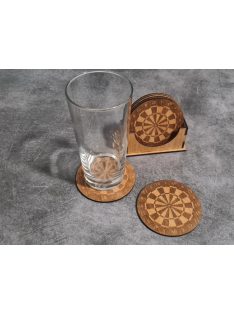 Poháralátét készlet, 6 db-os, "Darts"